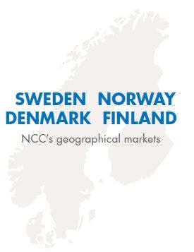 NCC's geographical markets: Sweden, Norway, Denmark and Finland. Photo/illustration: NCC