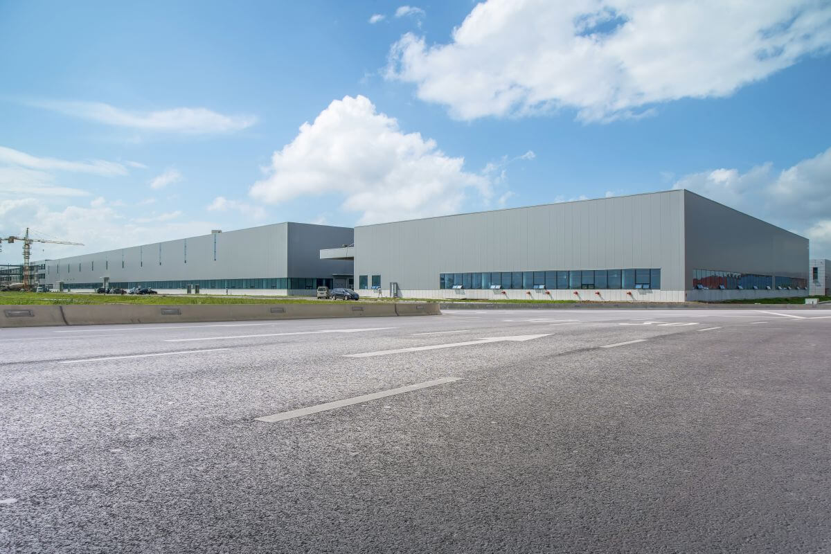 Entrance to a logistics facility